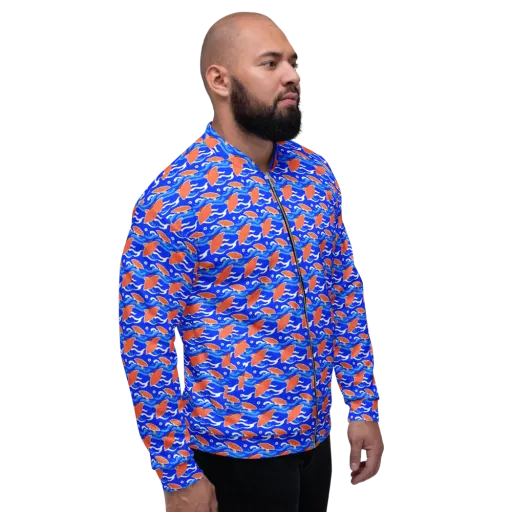 Neon River on a Bomber Jacket