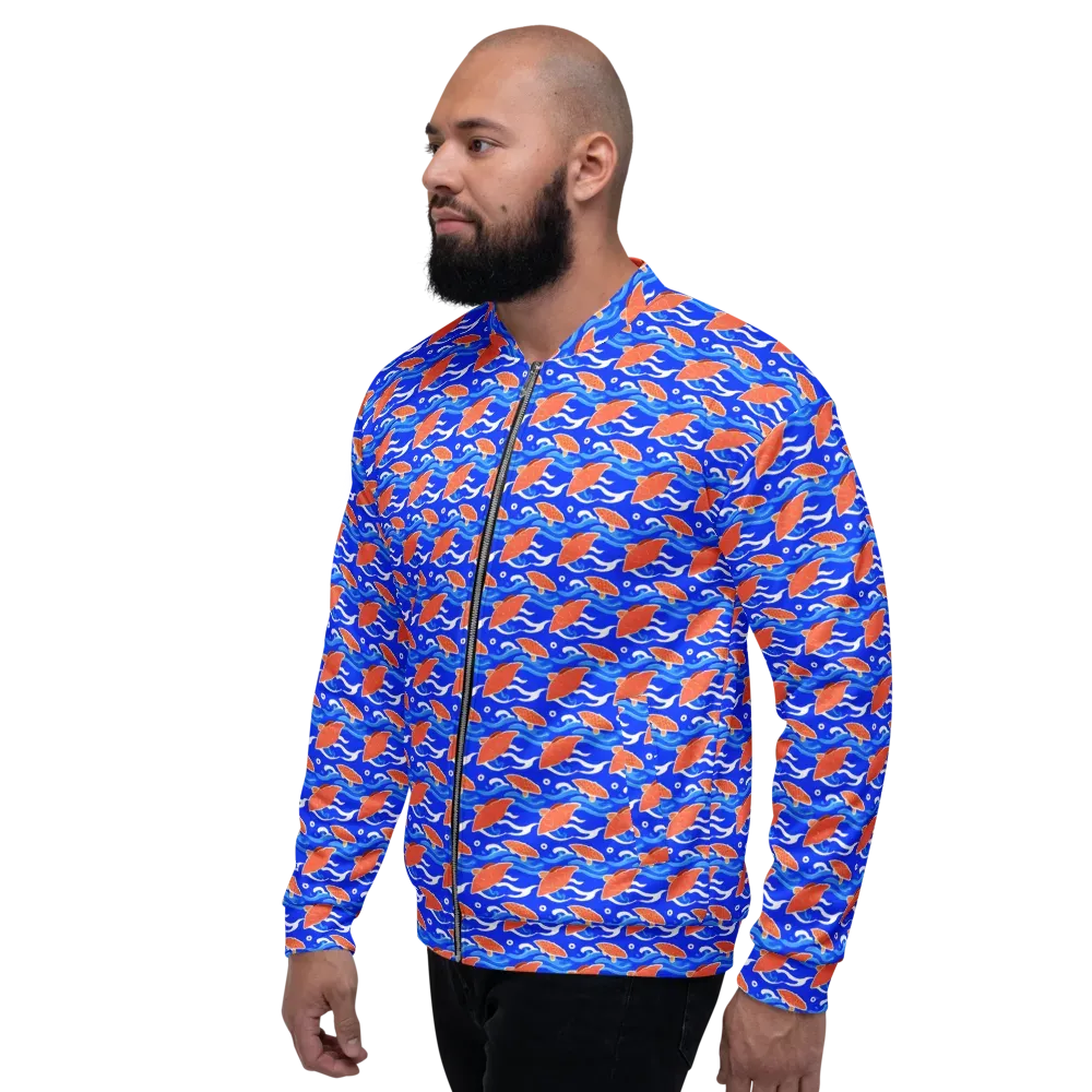 Neon River on Bomber Jacket — Left