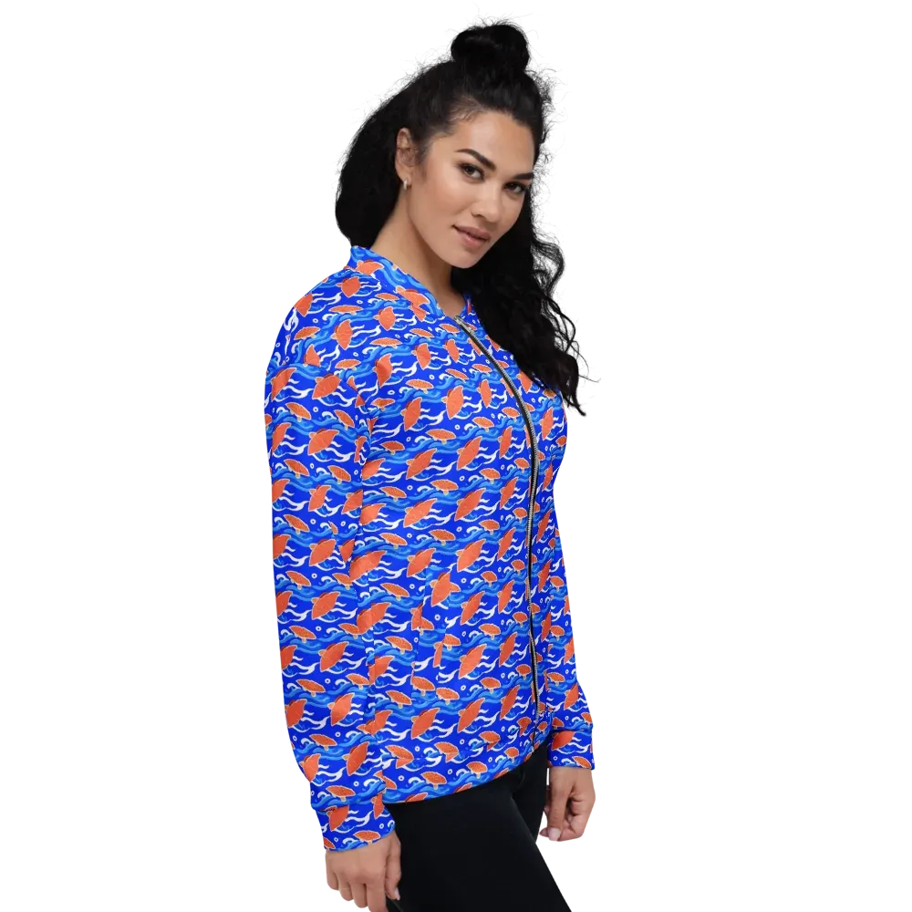 Neon River on Bomber Jacket — Right