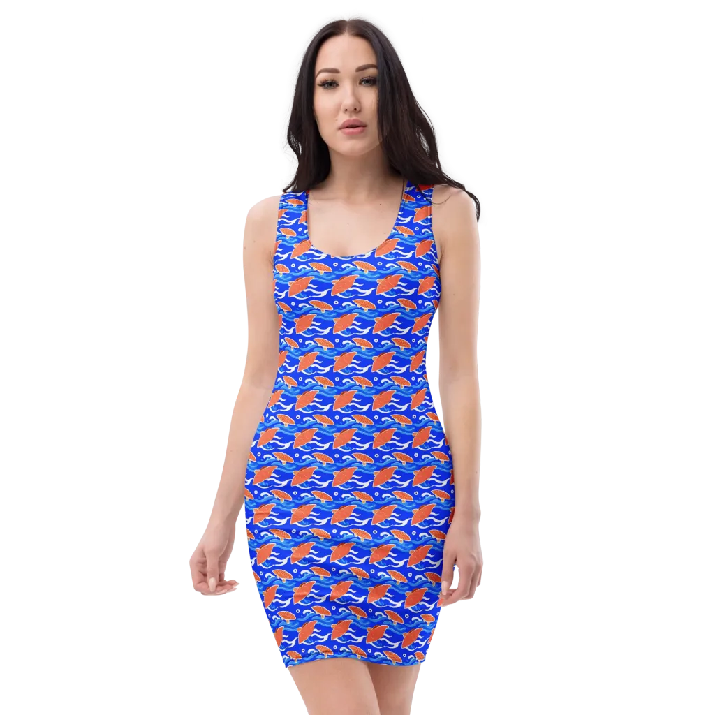 Neon River on Bodycon Dress — Front