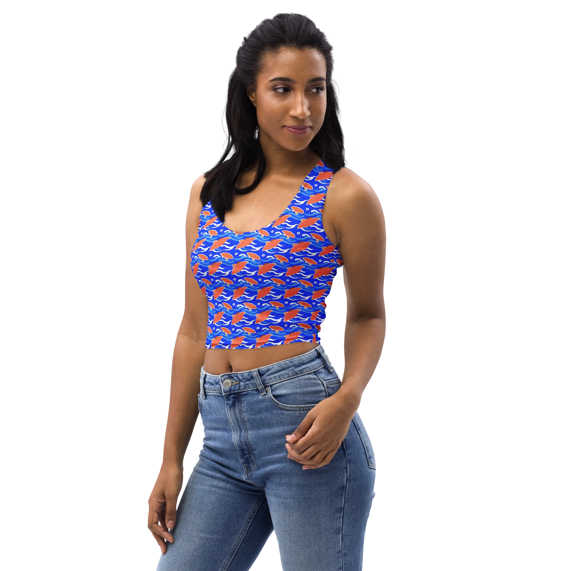Neon River on Crop Top — Left Front
