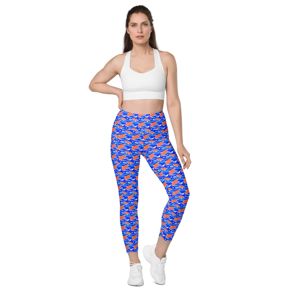 Neon River on Leggings with Pockets — Front