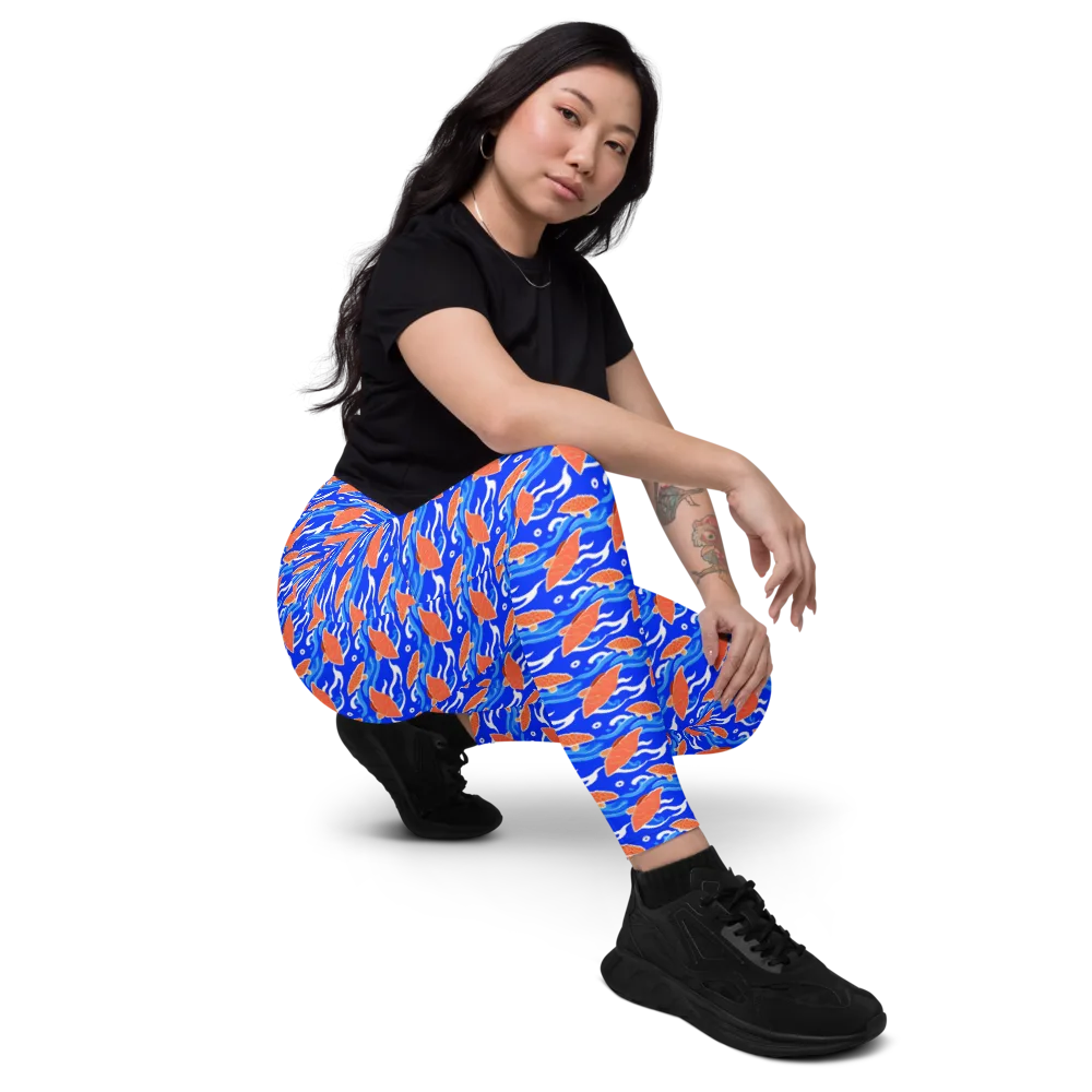 Neon River on Leggings with Pockets — Right Front