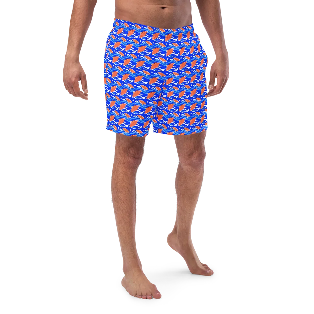 Neon River on Swim Trunks — Front