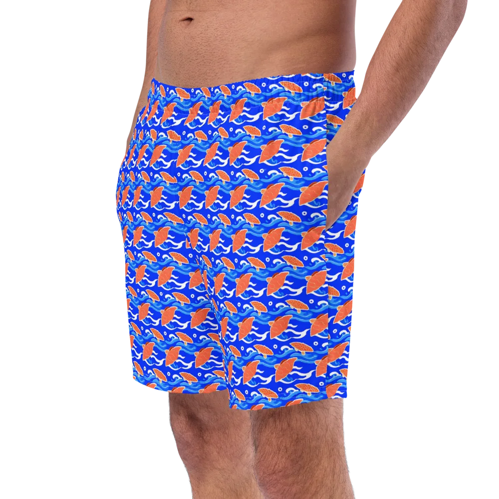 Neon River on Swim Trunks — Left Front
