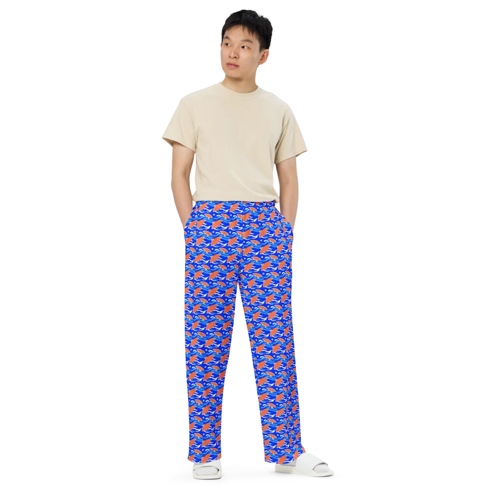 Neon River on Wide-Leg Pants — Front