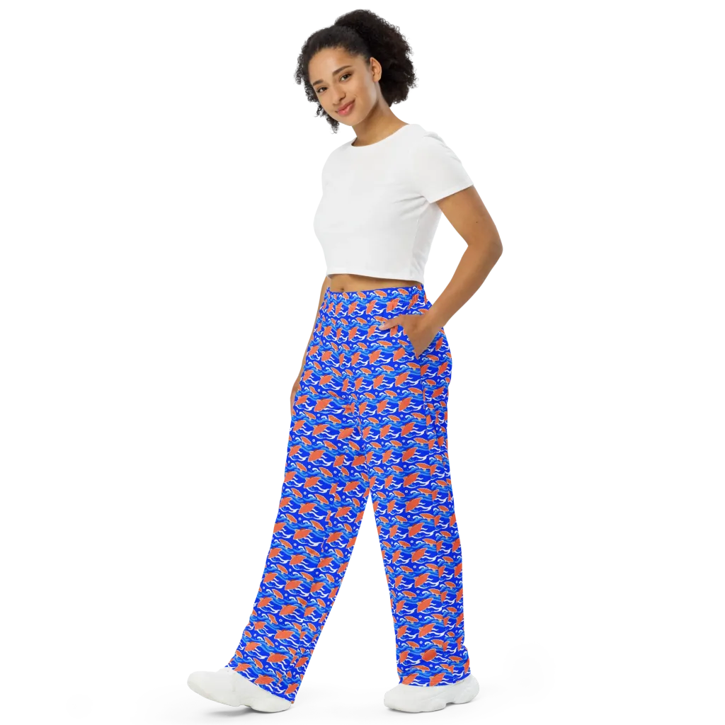 Neon River on Wide-Leg Pants — Left Front