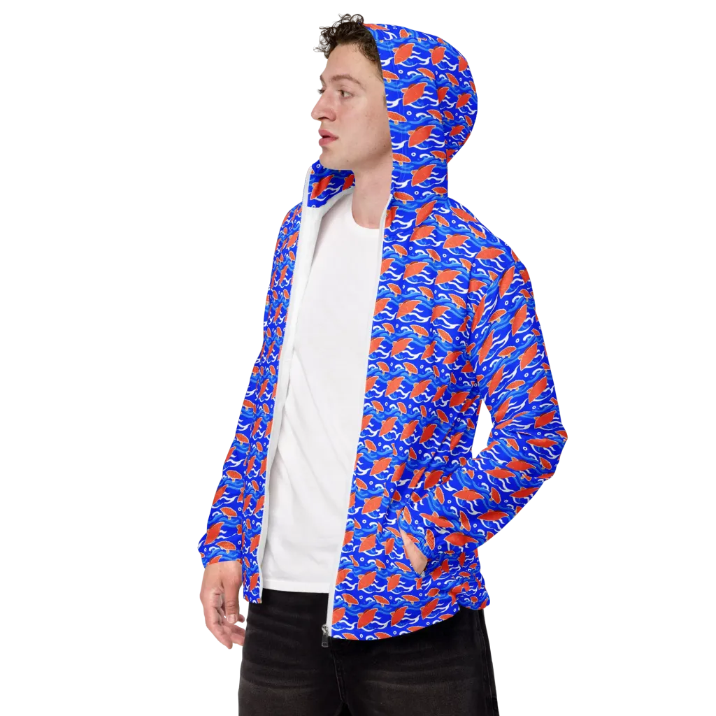 Neon River on Men's Windbreaker — Left Front