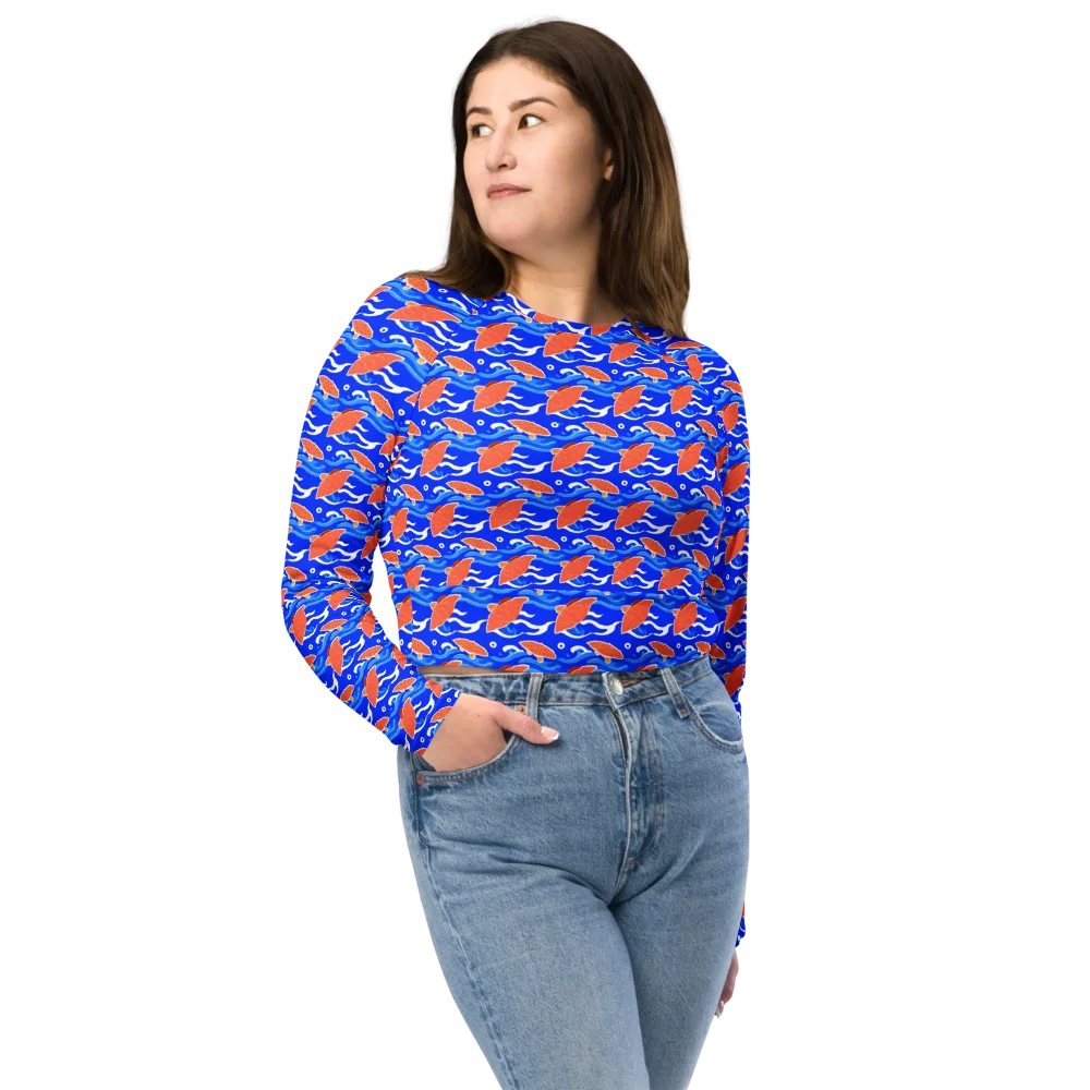 Neon River on Long Sleeve Crop Top — Front