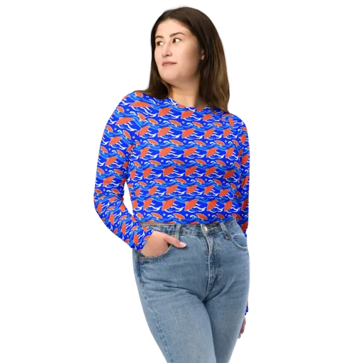 Neon River on a Long Sleeve Crop Top