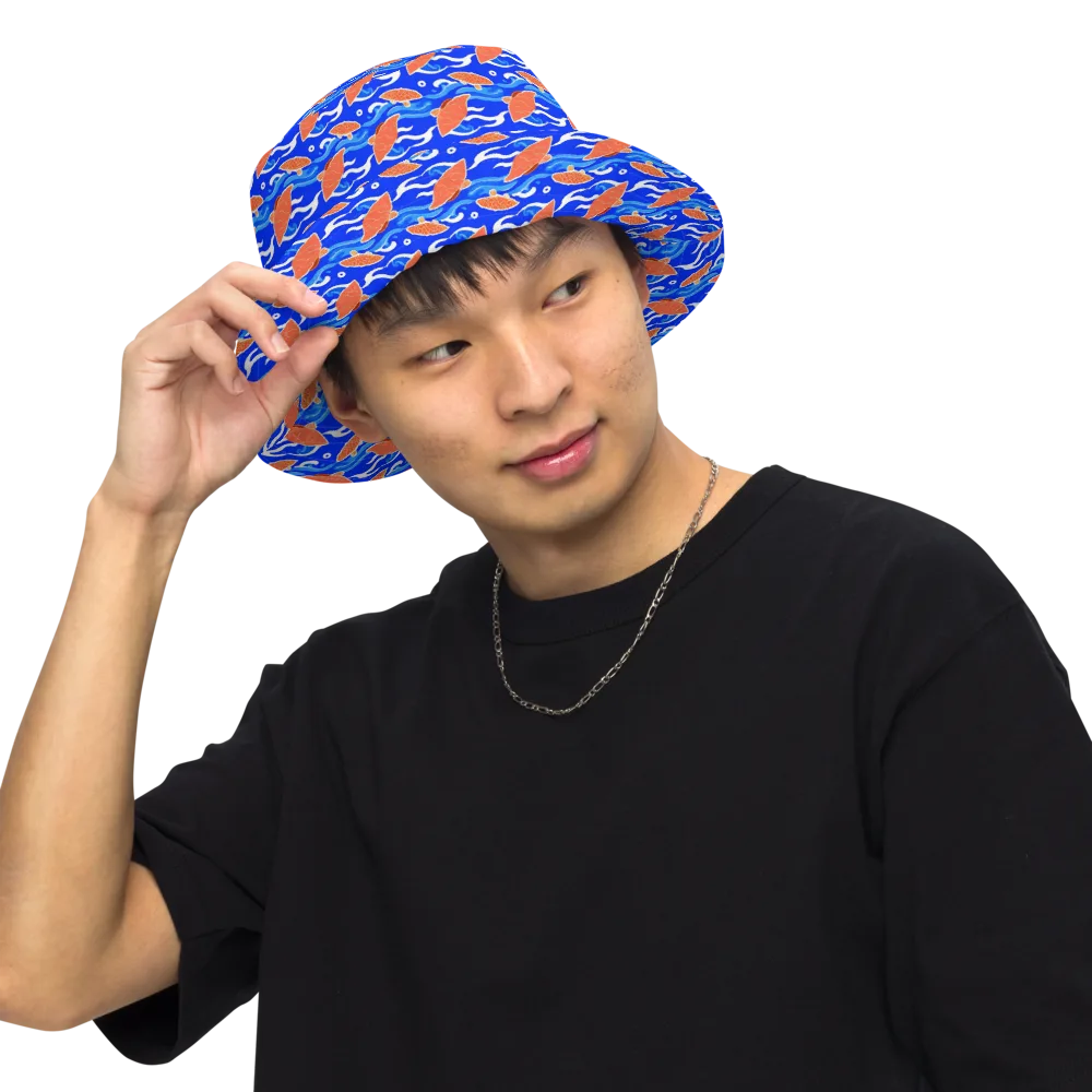 Neon River on Reversible Bucket Hat — Front Inside