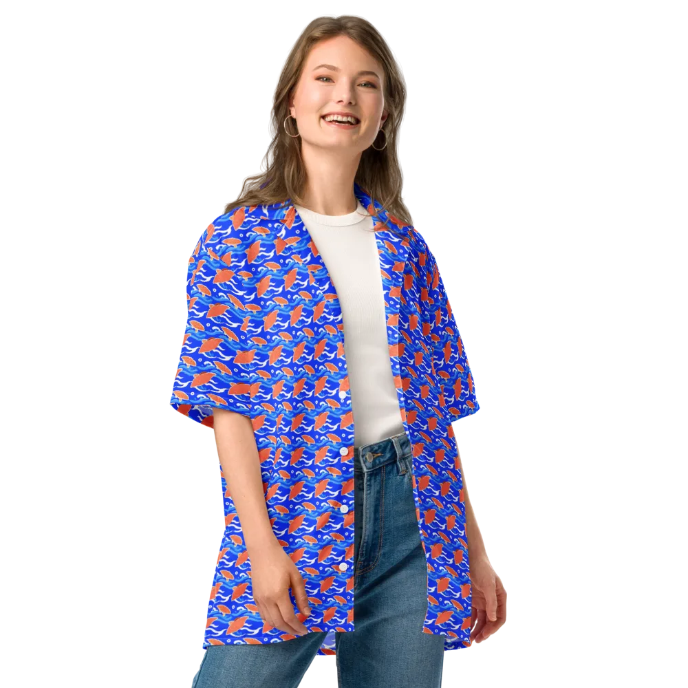 Neon River on Button Shirt — Front