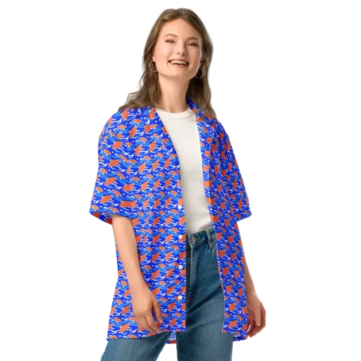 Neon River on a Button Shirt
