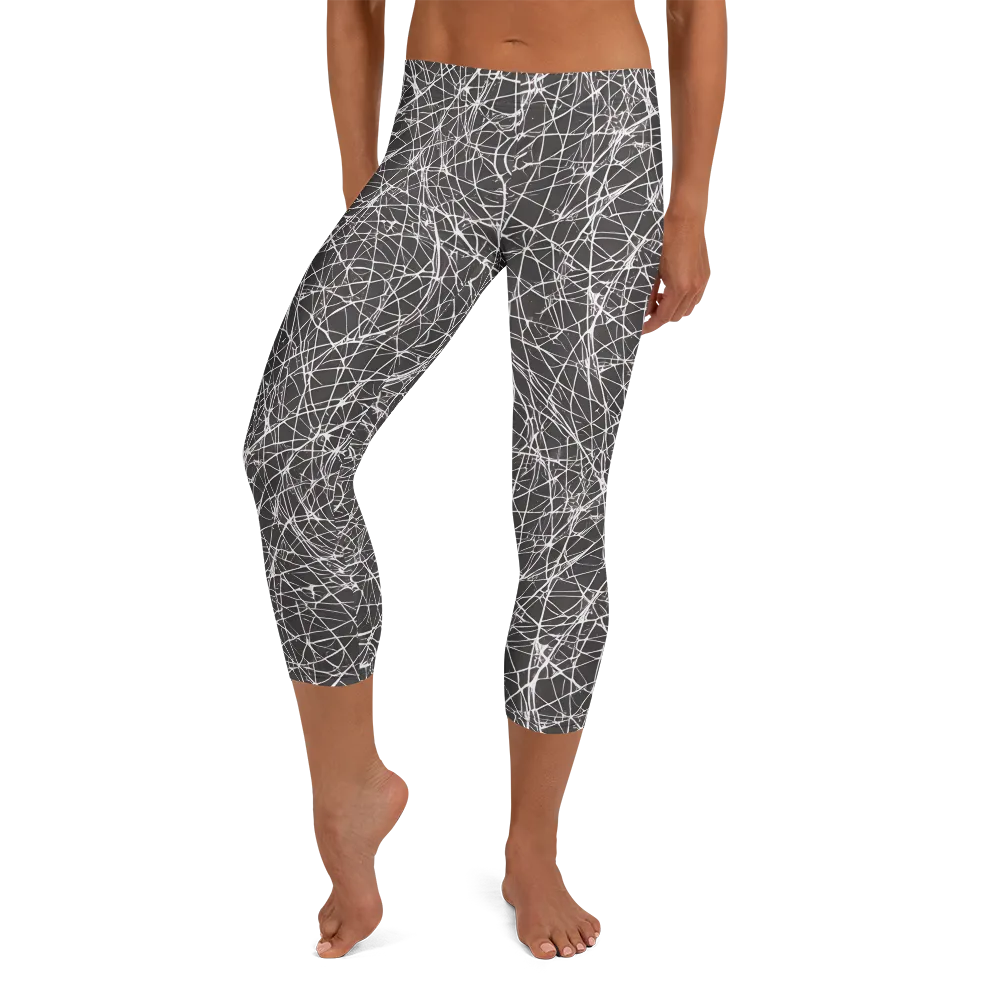 Ivory Static on Capri Leggings — Front