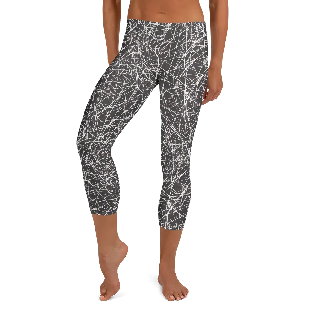 Ivory Static on Capri Leggings — Front