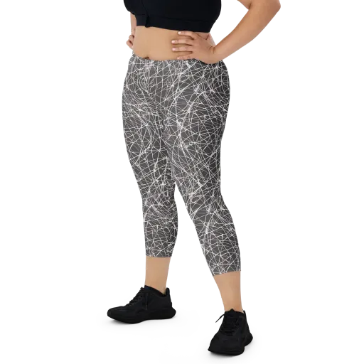 Ivory Static on a Capri Leggings