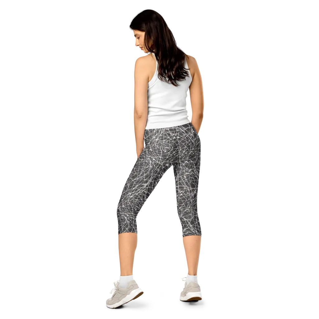 Ivory Static on Capri Leggings — Back