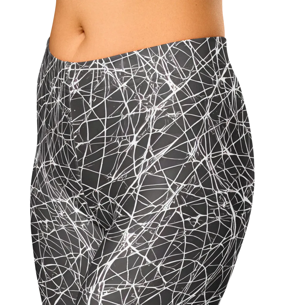 Ivory Static on Capri Leggings — Zoomed-in
