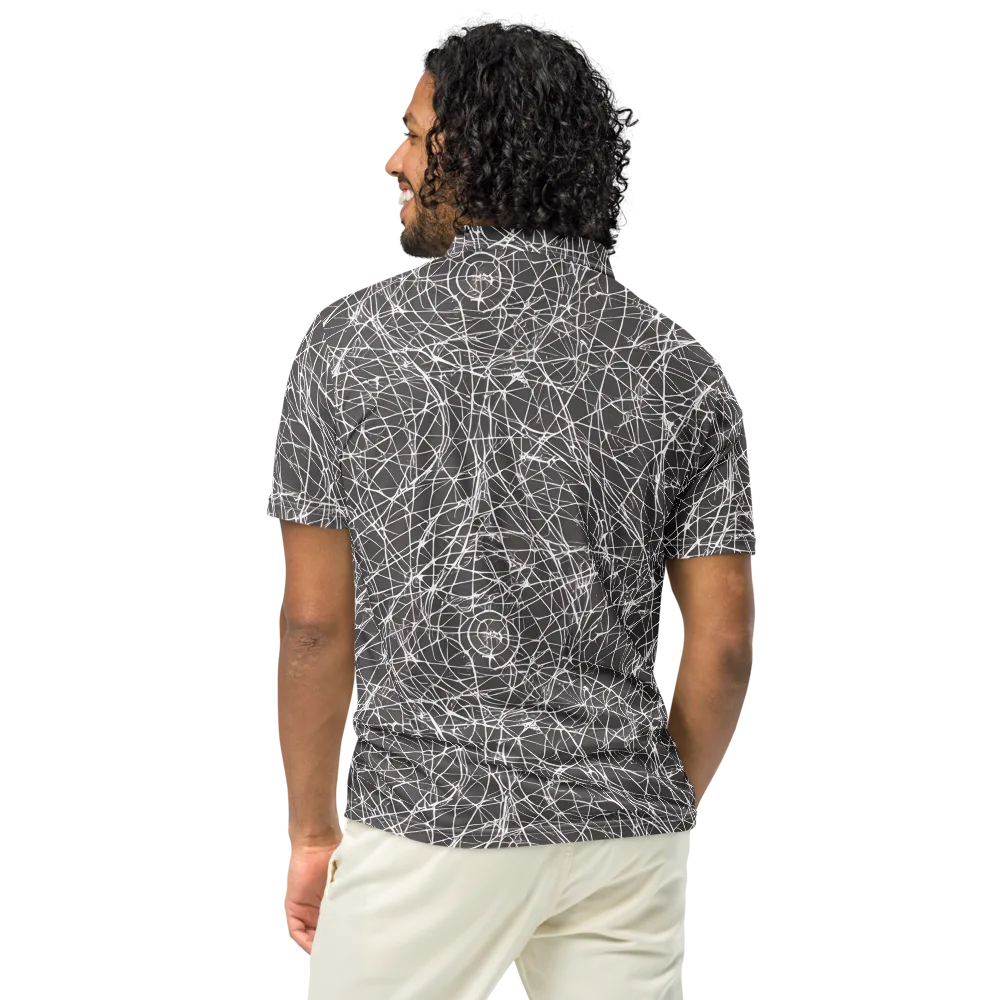 Ivory Static on Men's Slim Fit Polo Shirt — Back