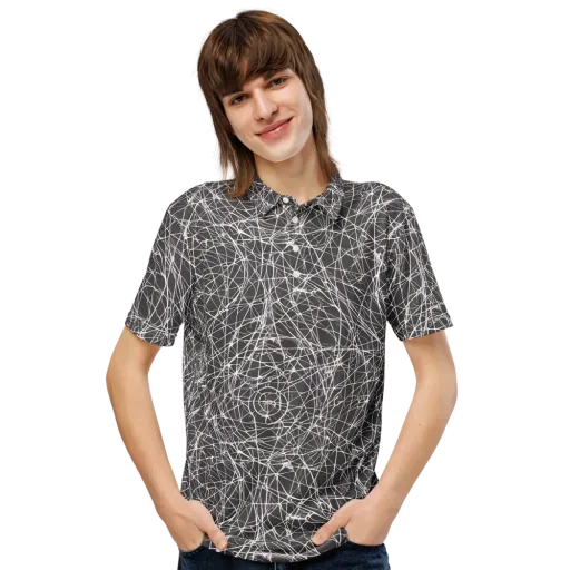 Ivory Static on a Men's Slim Fit Polo Shirt