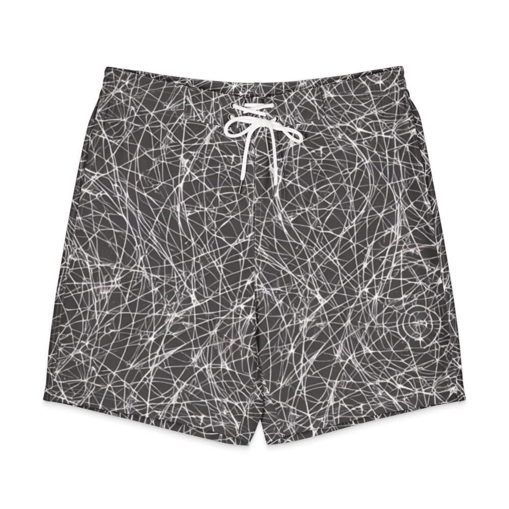 Ivory Static on Men's Board Shorts — Front