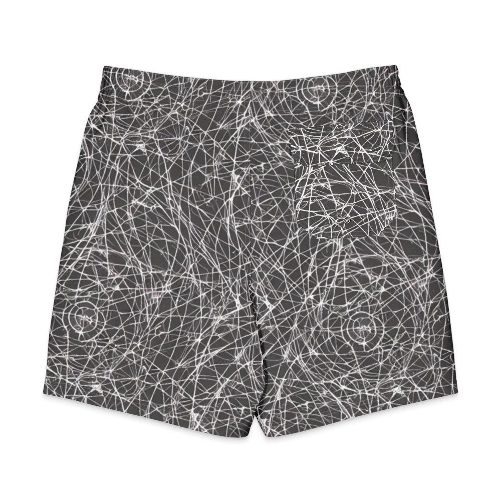 Ivory Static on Men's Board Shorts — Back