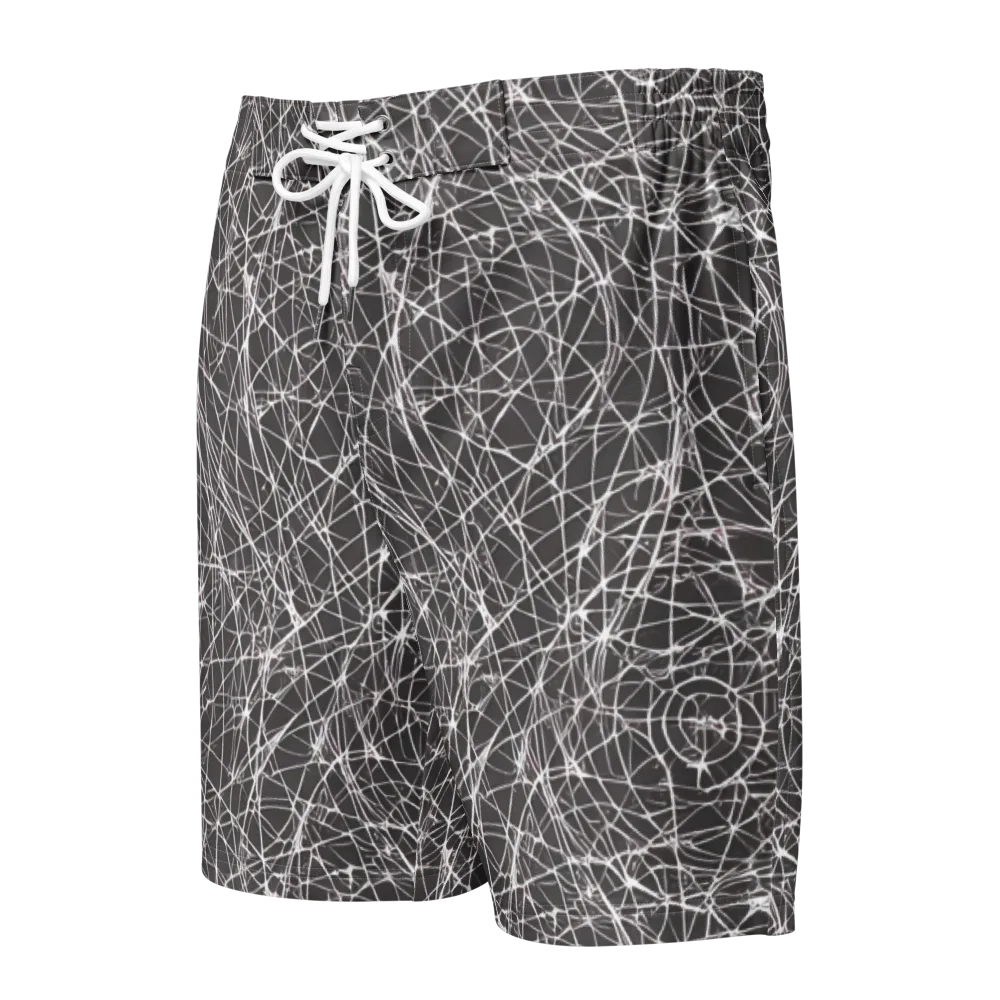Ivory Static on Men's Board Shorts — Front