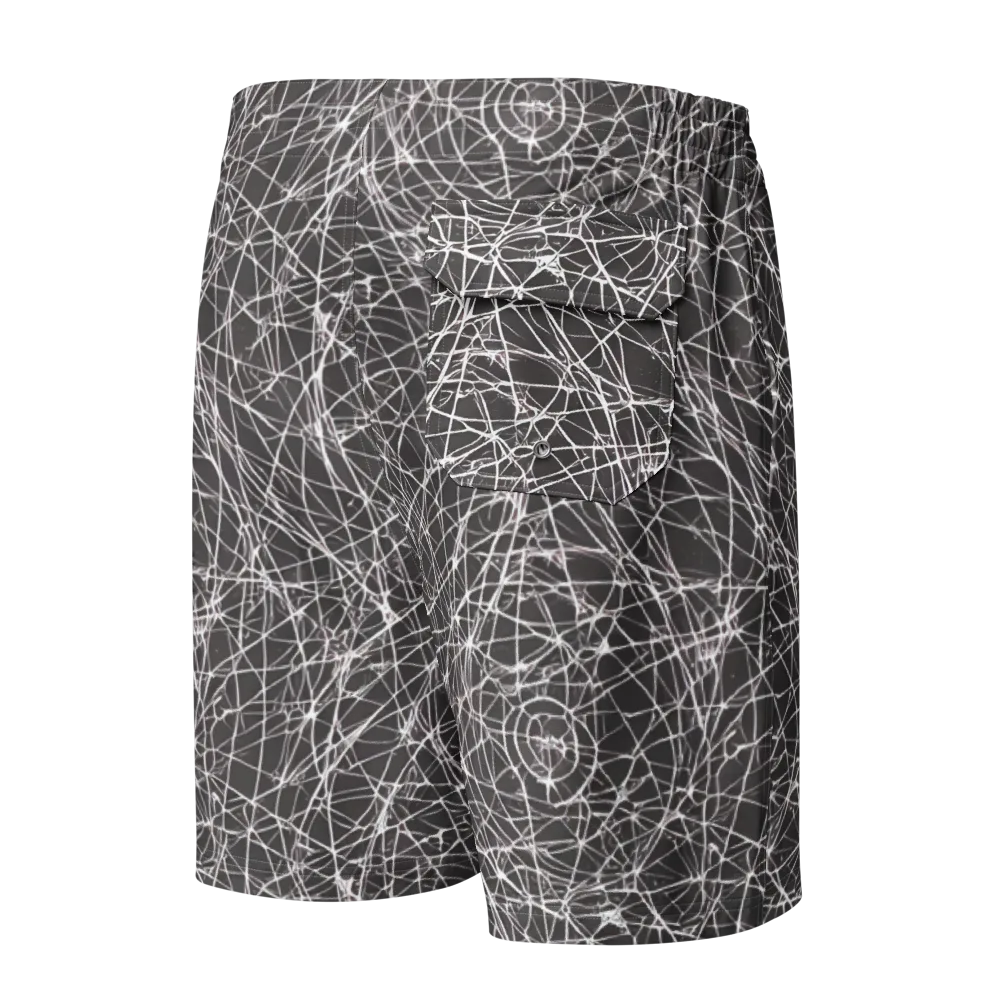 Ivory Static on Men's Board Shorts — Back