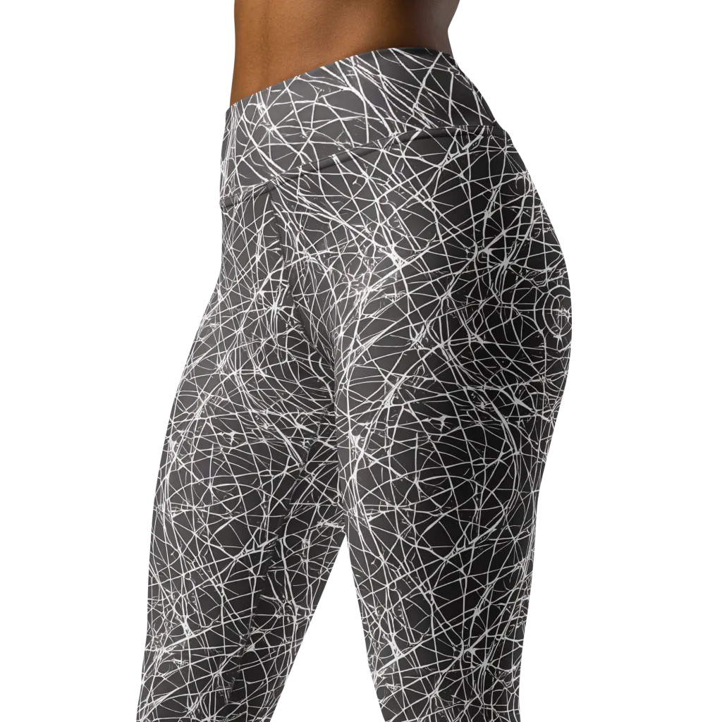 Ivory Static on Yoga Leggings — Left Front