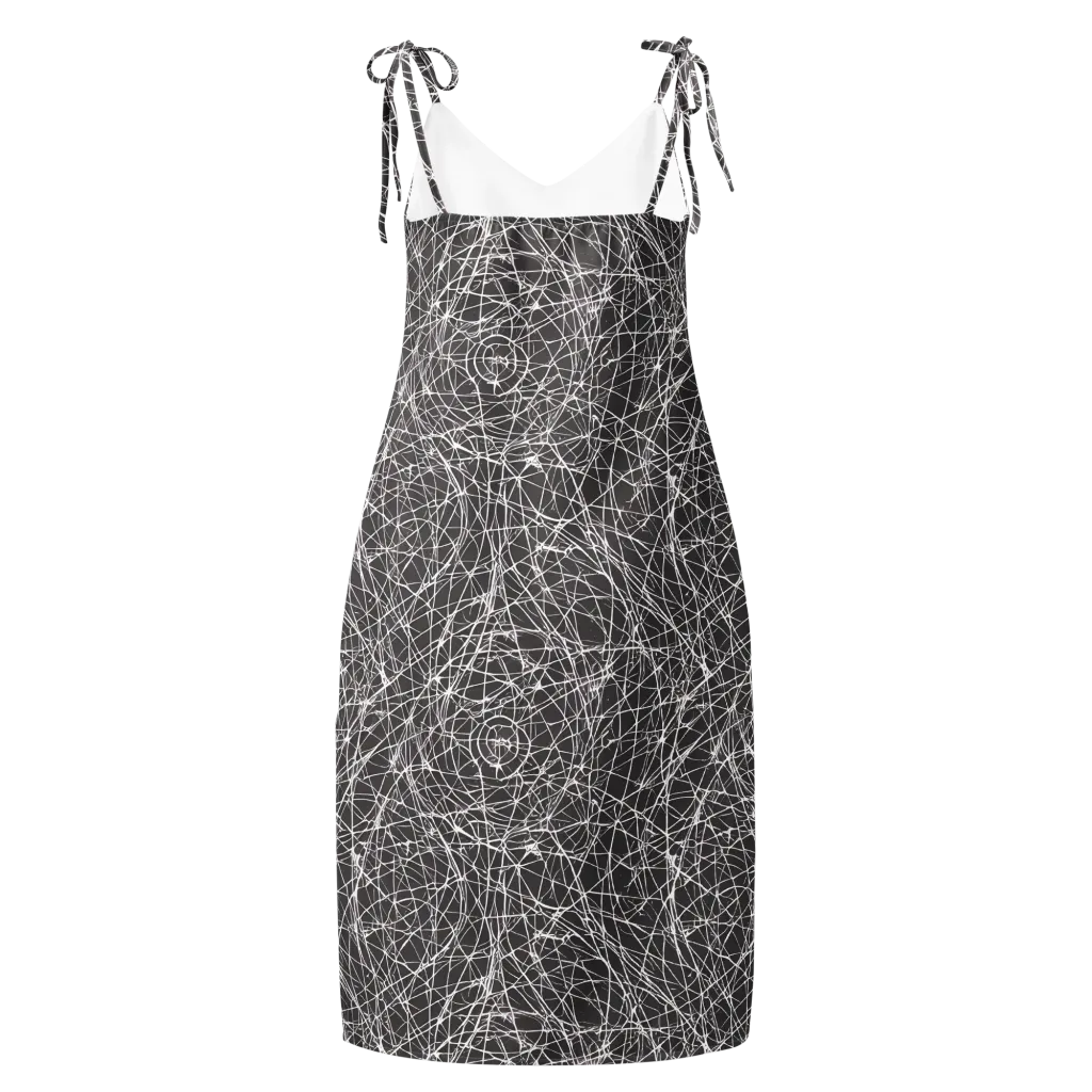 Ivory Static on Slip Dress — Back