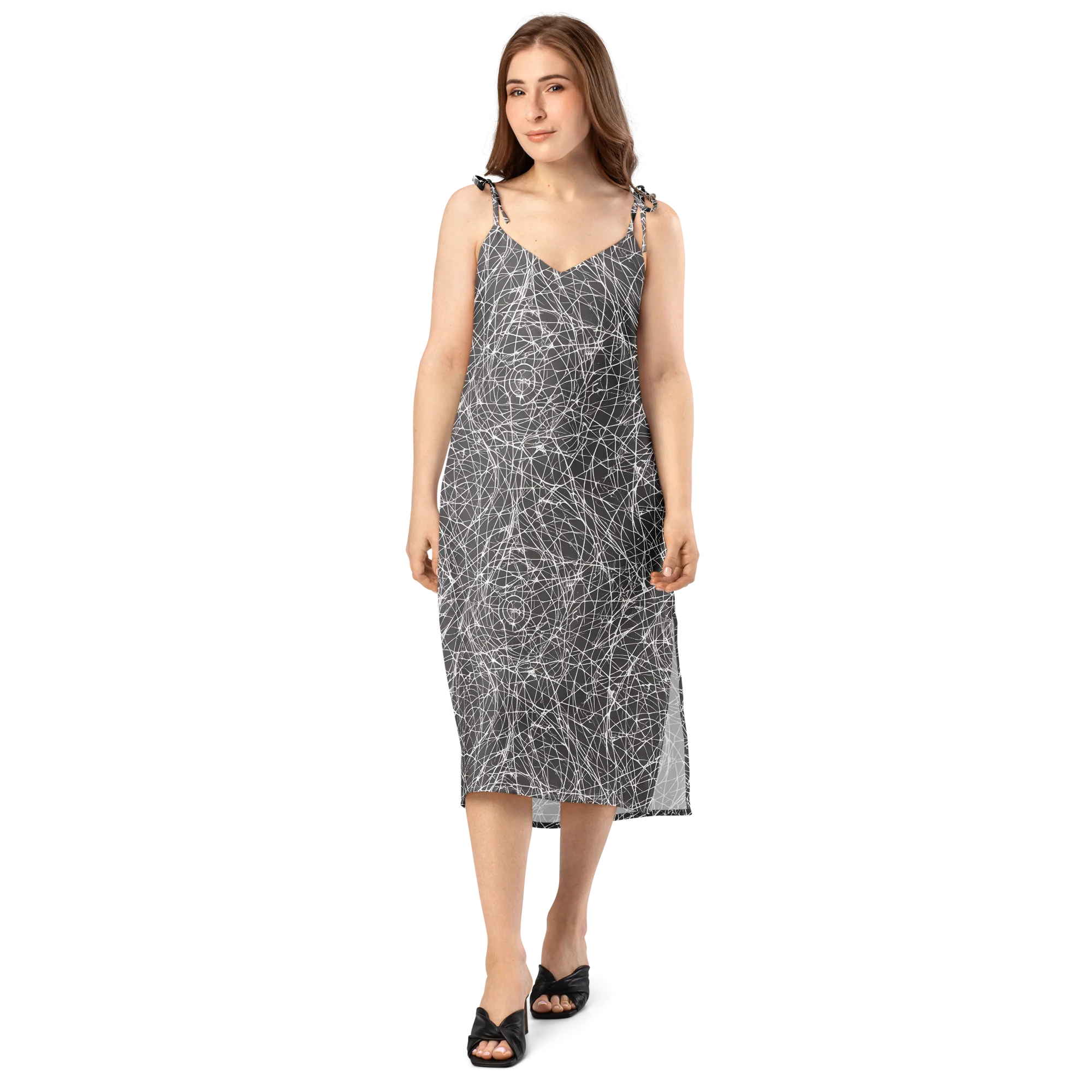 Ivory Static on Slip Dress — Front