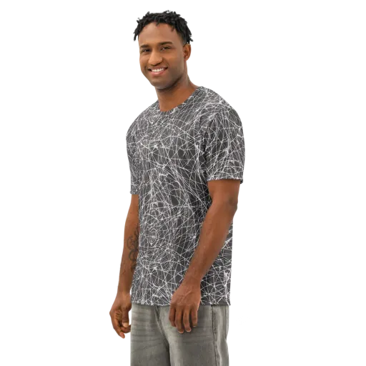Ivory Static on a Men's Cotton Crew Neck T-Shirt