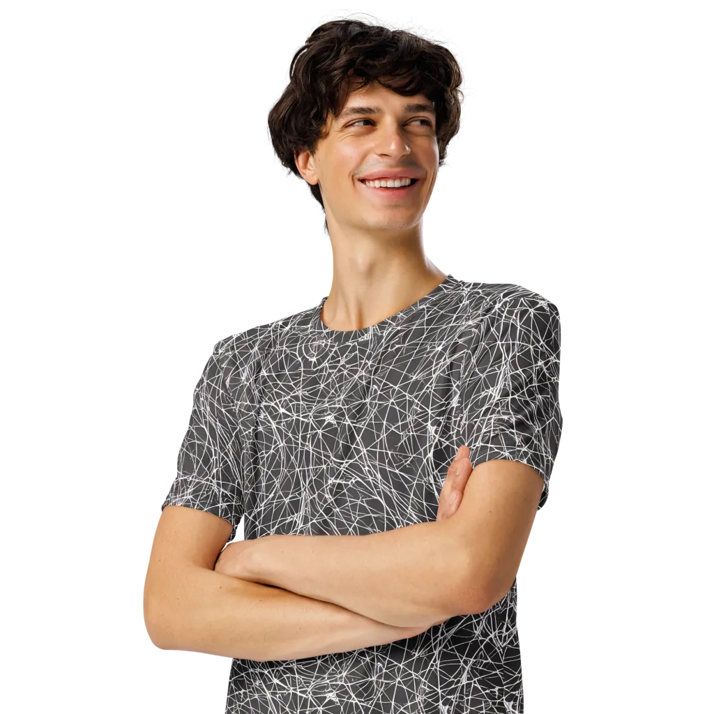 Ivory Static on Men's Crew Neck T-Shirt — Left Front