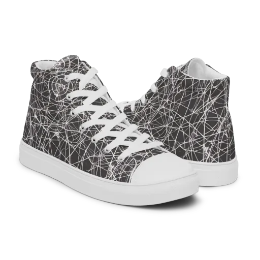 Ivory Static on a Men's High Top Canvas Shoes