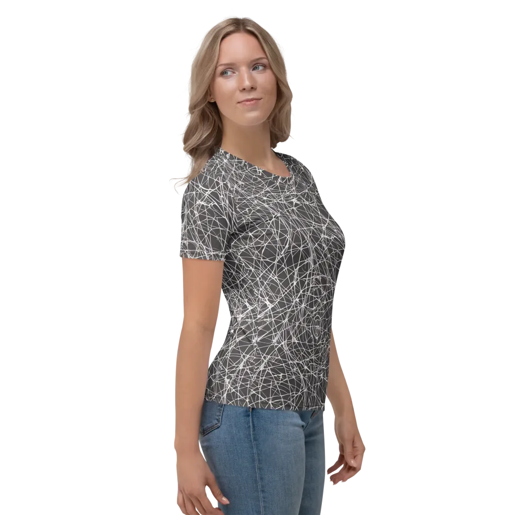 Ivory Static on Women's Crew Neck T-Shirt — Right