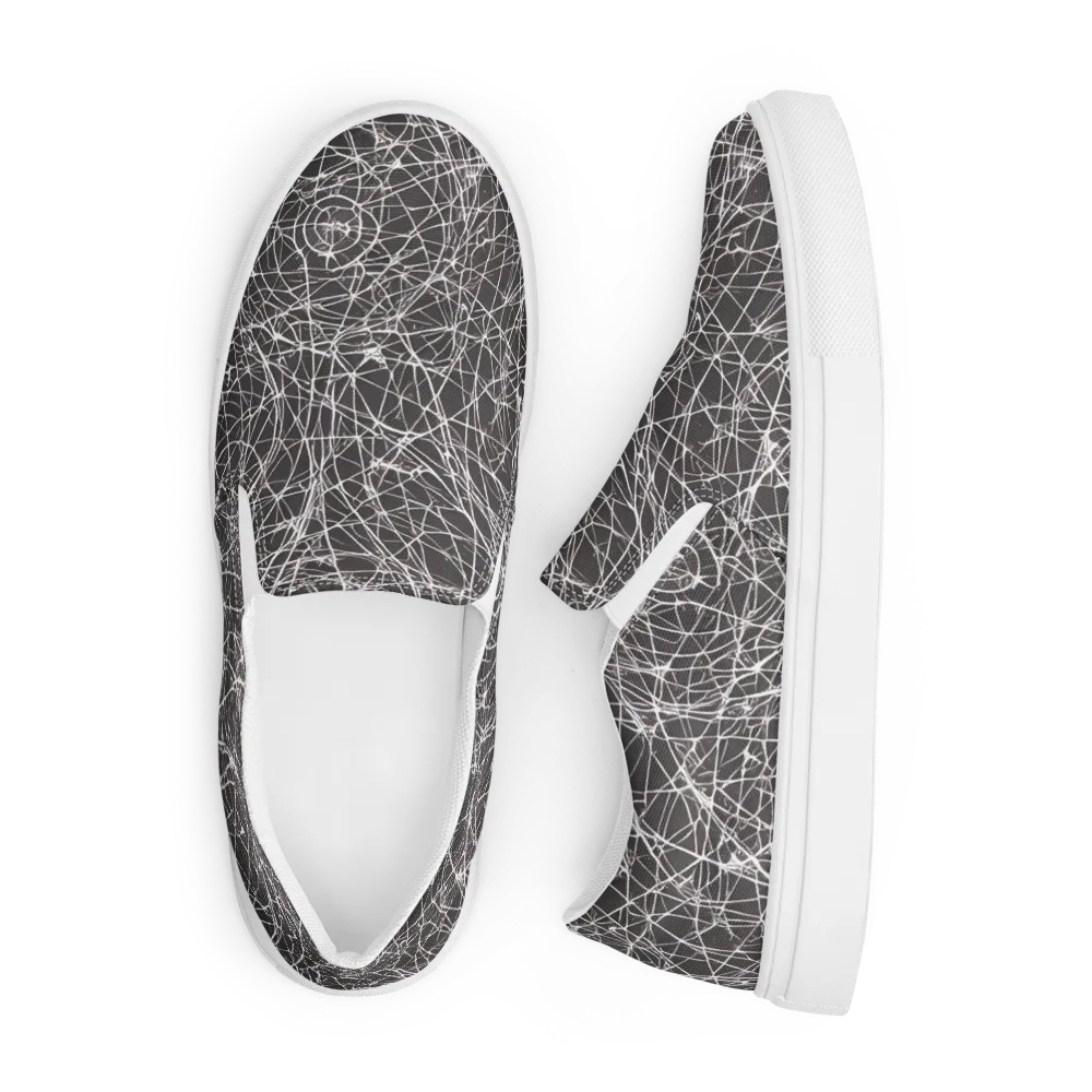 Ivory Static on Men's Slip-On Canvas Shoes — Front