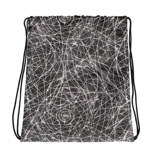 Ivory Static on a Drawstring Bag