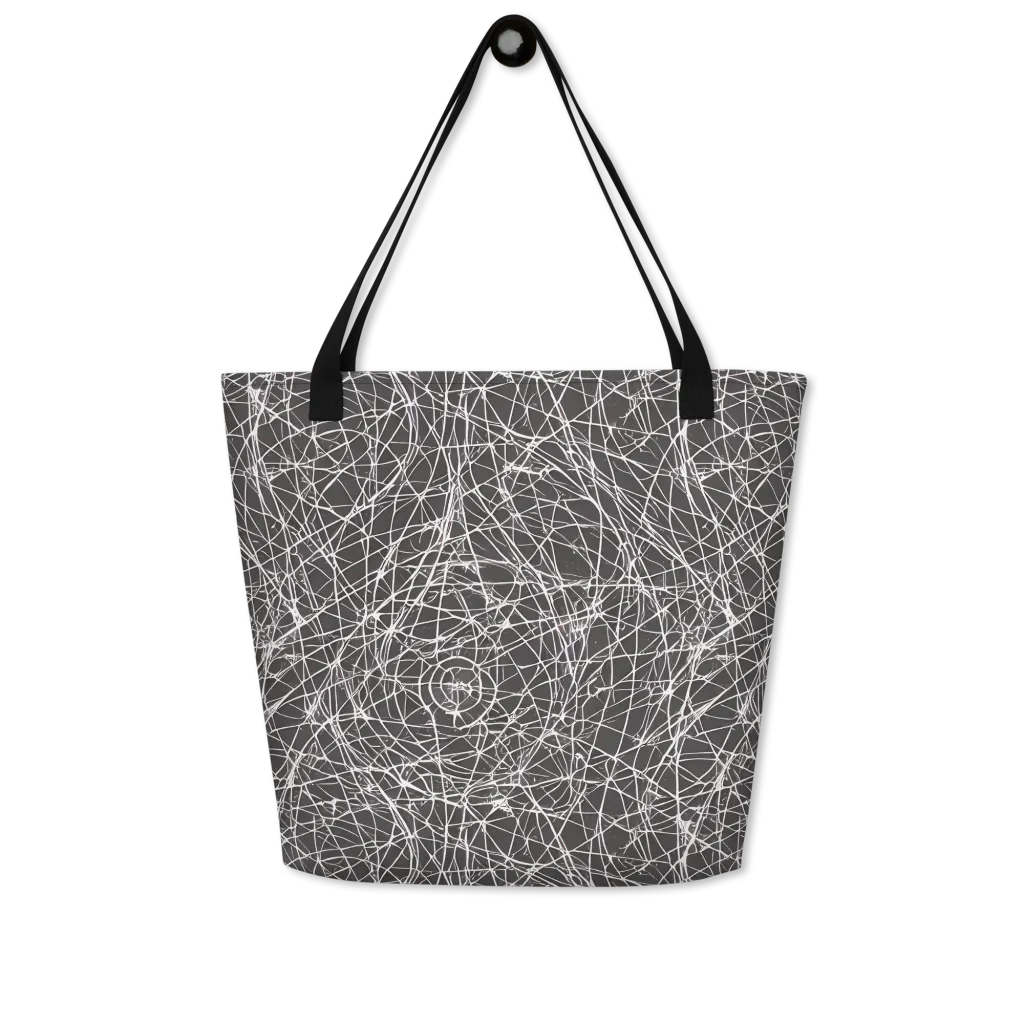 Ivory Static on Large Tote Bag W/ Pocket — Front