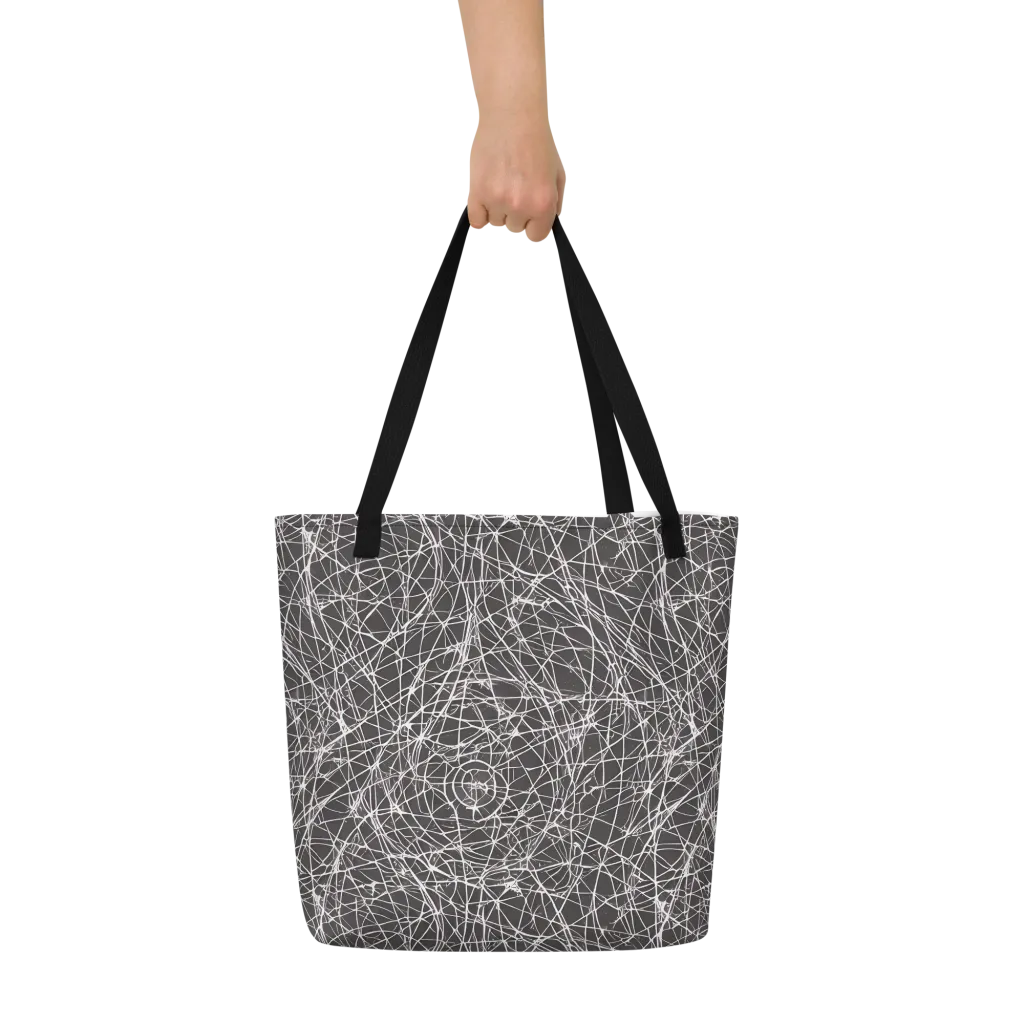 Ivory Static on Large Tote Bag W/ Pocket — Front