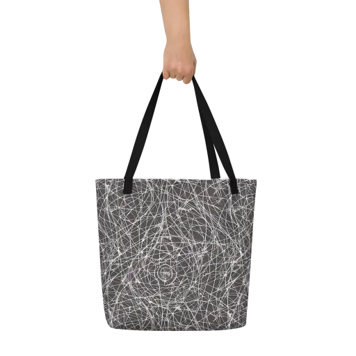 Ivory Static on a Large Tote Bag W/ Pocket