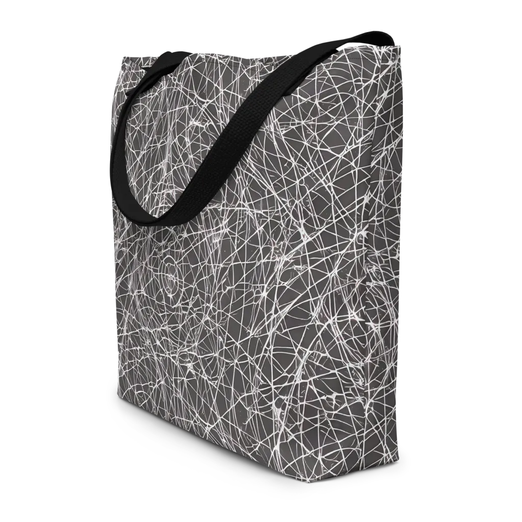 Ivory Static on Large Tote Bag W/ Pocket — Front
