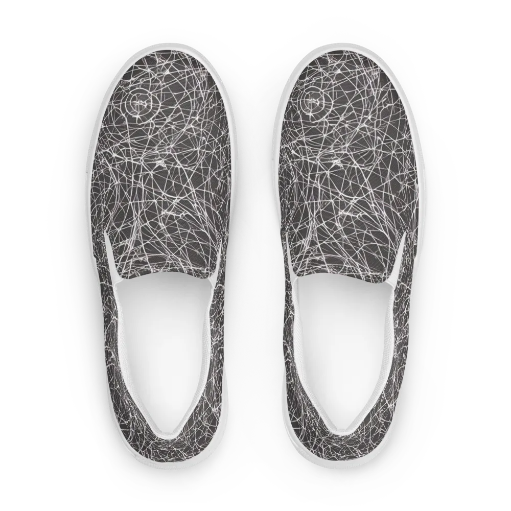 Ivory Static on Women's Slip-On Canvas Shoes — Front