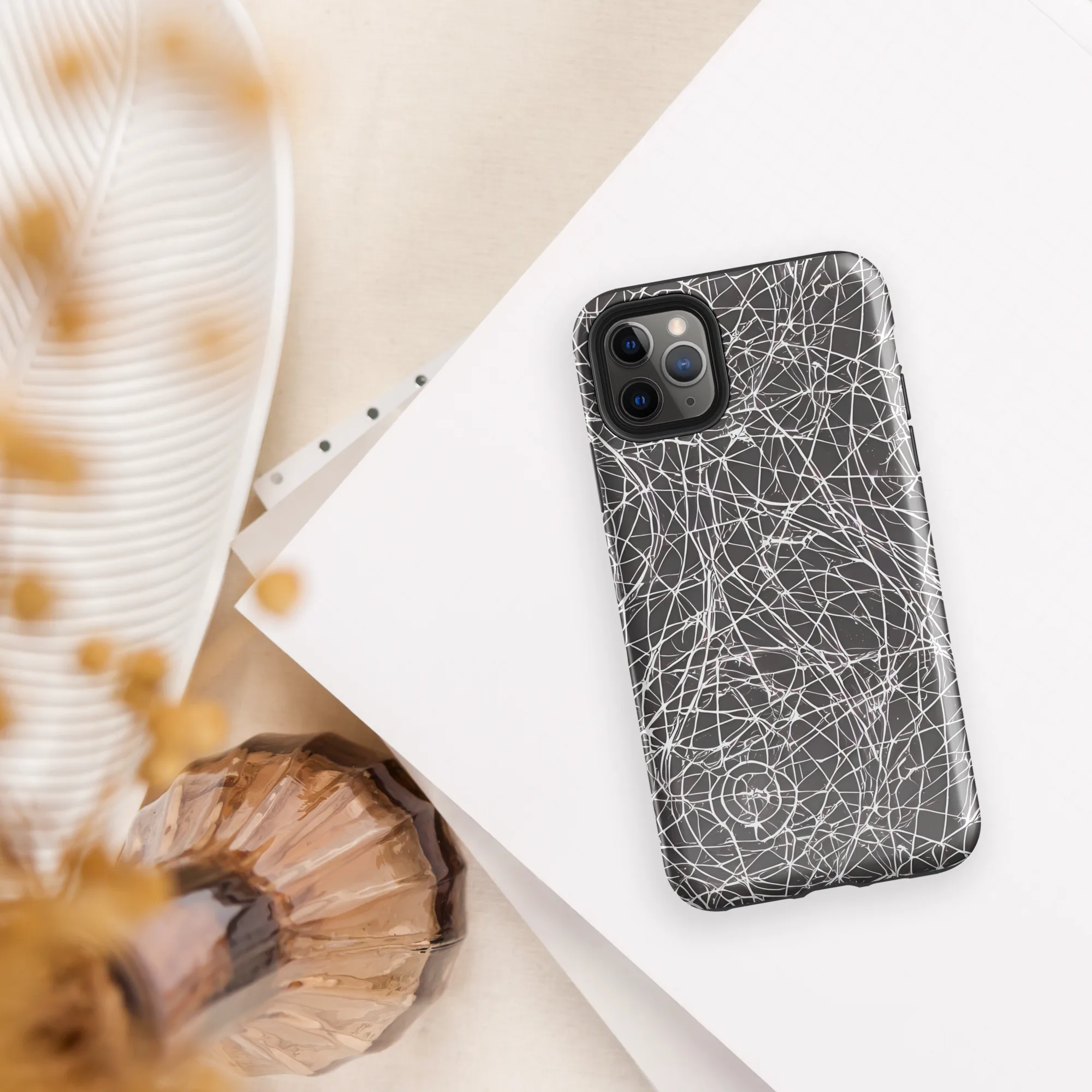 Ivory Static on Tough Case for iPhone® — Front