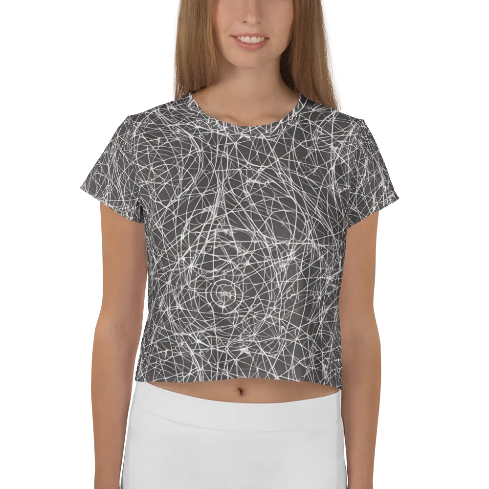 Ivory Static on Crop Tee — Front