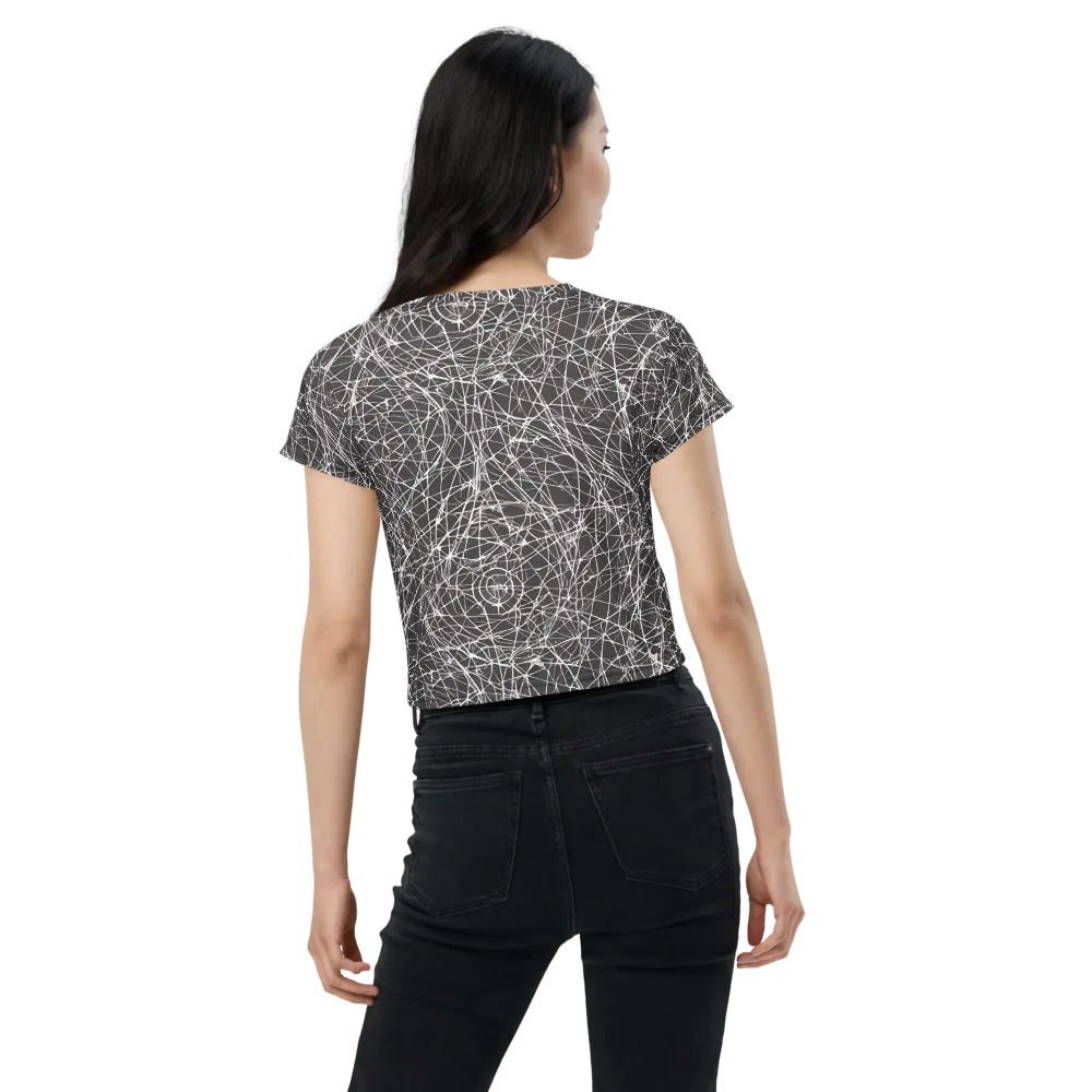 Ivory Static on Crop Tee — Back