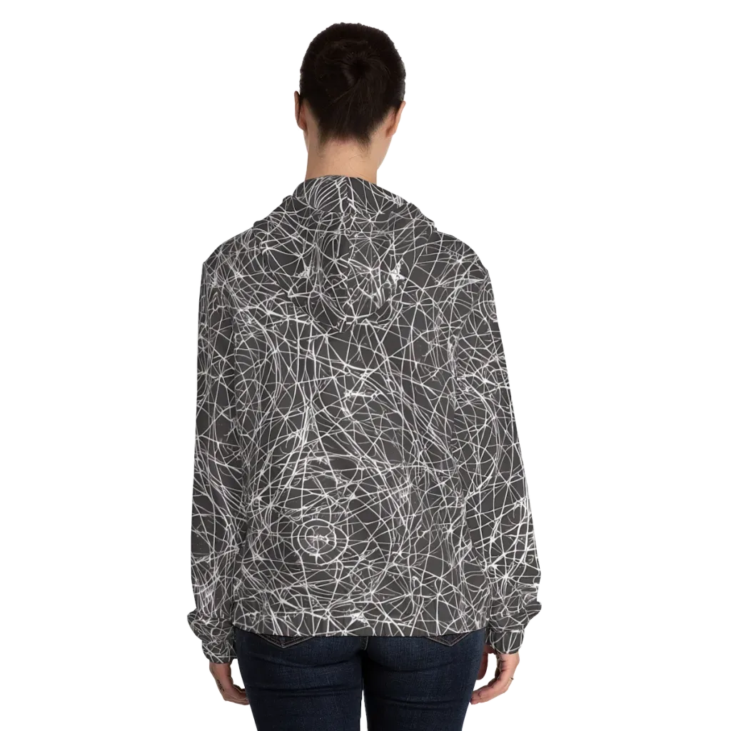 Ivory Static on Women's Full-Zip Hoodie — Back On Person