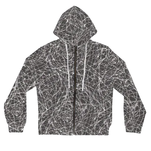 Ivory Static on a Women's Full-Zip Hoodie