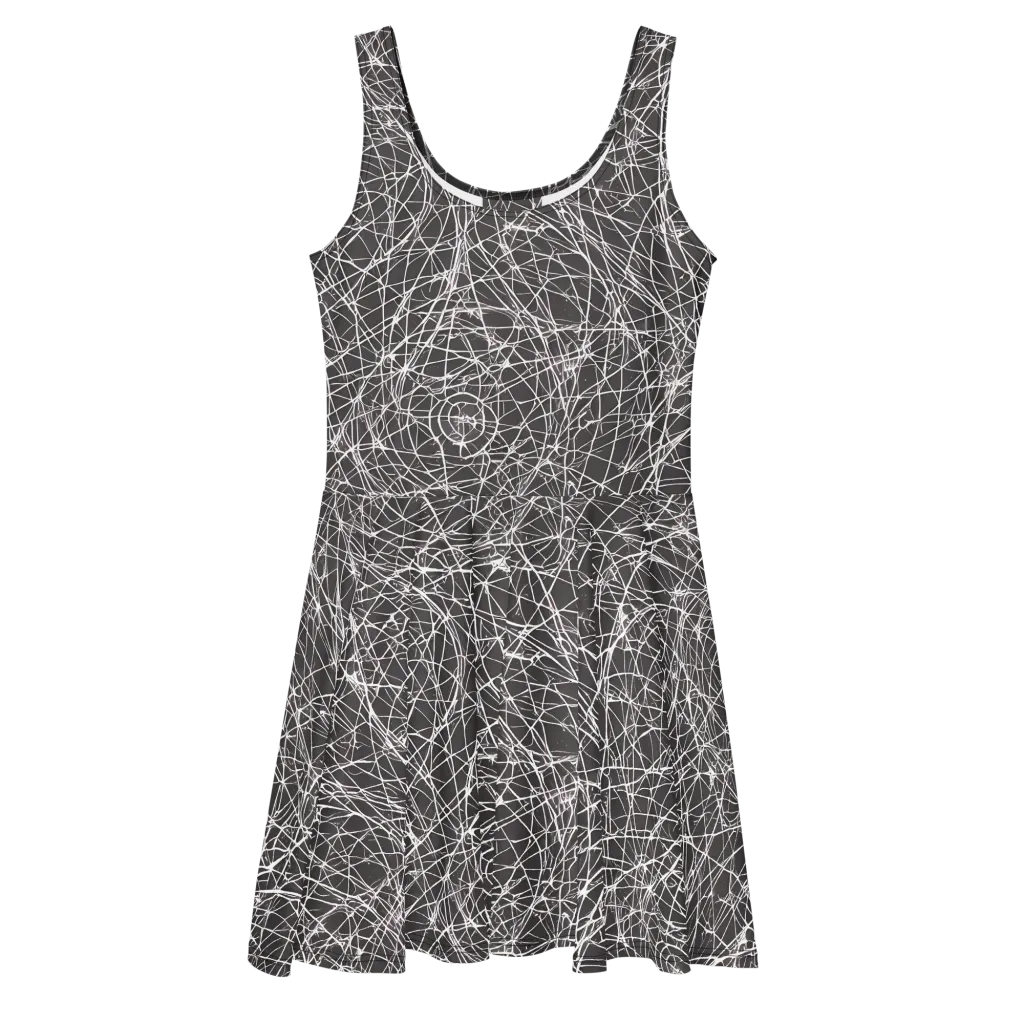 Ivory Static on Skater Dress — Front