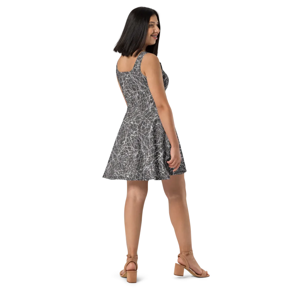 Ivory Static on Skater Dress — Right