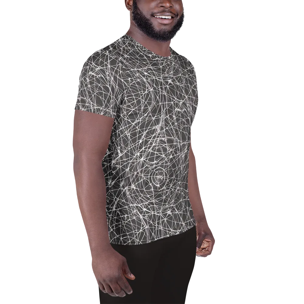 Ivory Static on Men's Athletic T-Shirt — Right